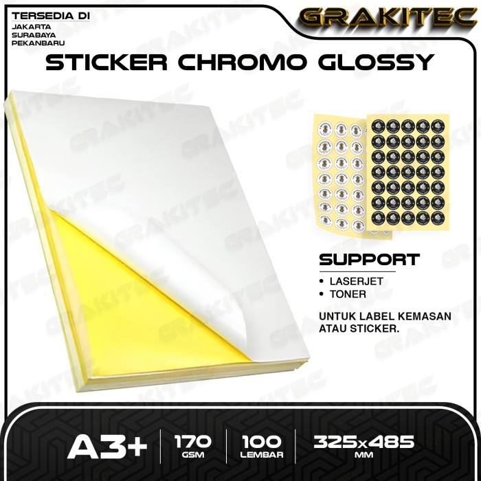 

PROMO! Grakitec Sticker Chromo Glossy / Doff A3+ Isi 100 Lembar & 300 Lembar Stiker Kromo, bontak,