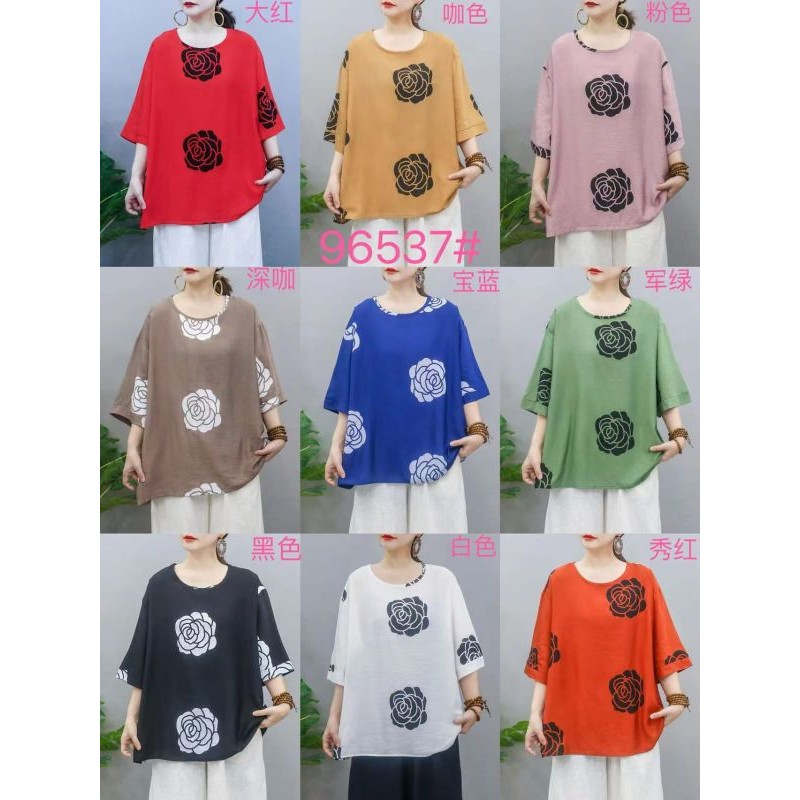 Kaos jumbo Lengan Pendek Motif Bunga