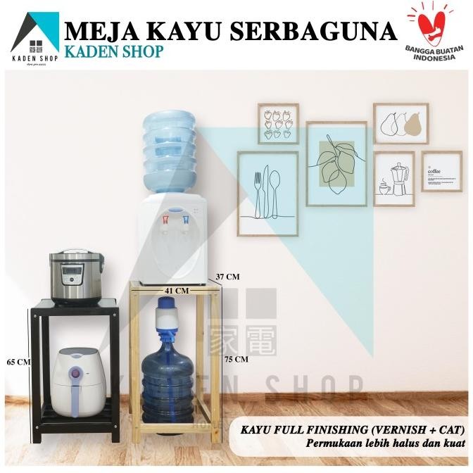 Meja kayu serbaguna / Meja dispenser / Rak dispenser / Meja sudut