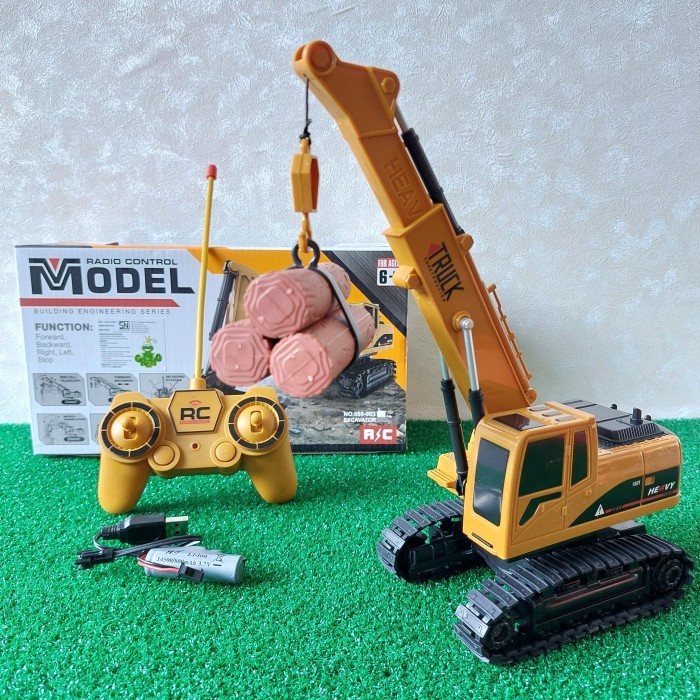 Gercep Mainan Rc Truk Crane Konstruksi Remote Control Crane Excavator