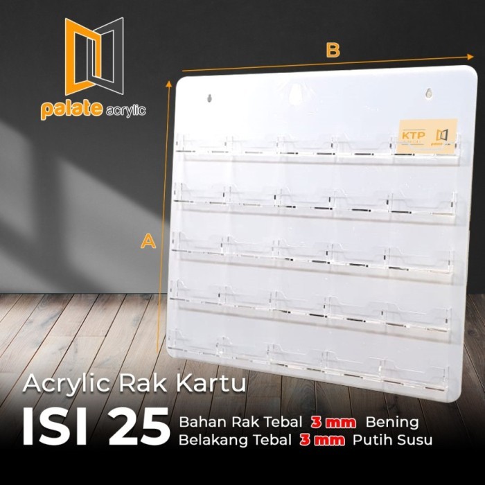 

Rak kartu KTP isi 25 bahan acrylic bening plastik / akrilik