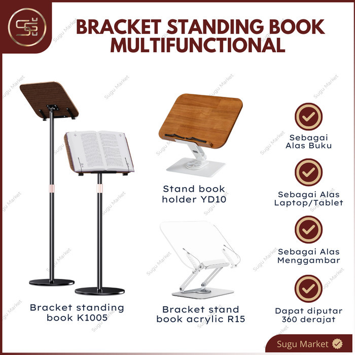 

NEW Penyangga Buku YD10 Book Stand Reading Holder Ipad Tablet 360 Derajat