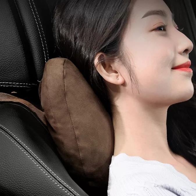 Bantal Leher Kursi Mobil / Bantal Sandaran Kepala Jok Mobil Empuk
