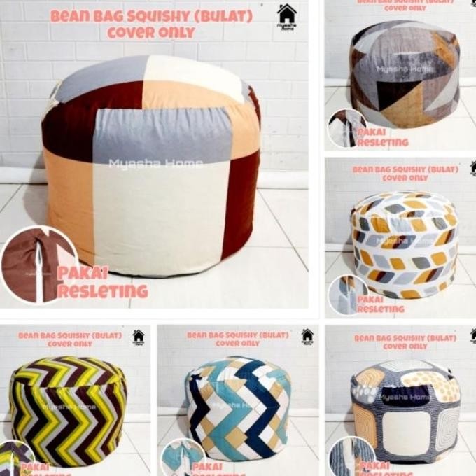 Cover Sofa Bean Bag Squishy Bulat Oval / Sarung Sofa Bean Bag Bulat Oval Squishy