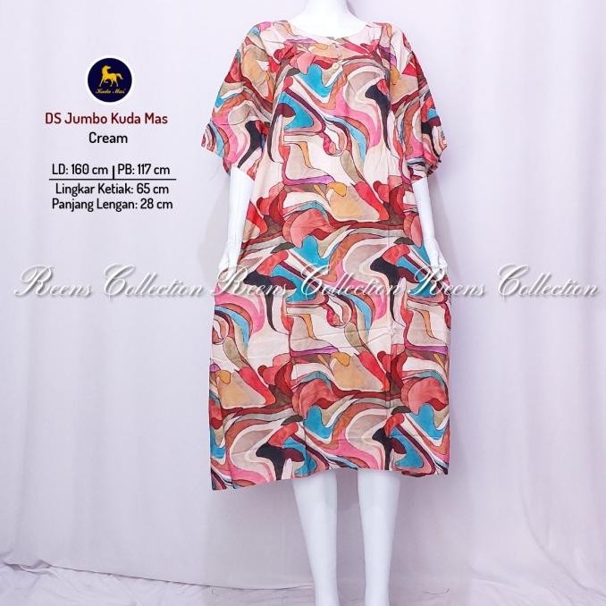 Grosir Batik Kuda Mas Daster Jumbo Ld 150  Cm Lengan Pendek Dibawah Lutut