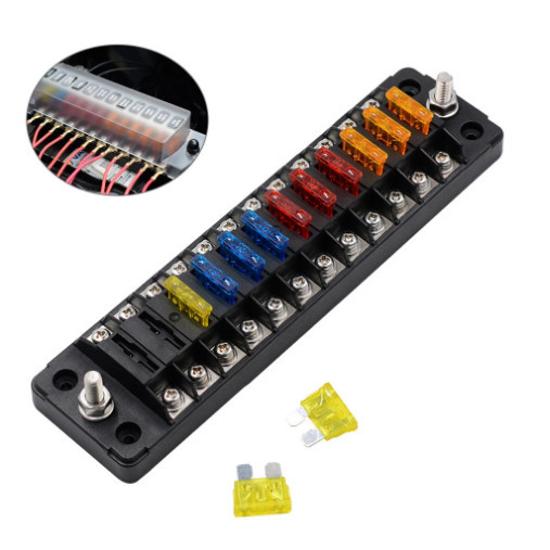 Pegangan Kotak Sekering Mobil 12V 75A Pemutus Massa Digital Voltmeter - HIJAU TENTARA