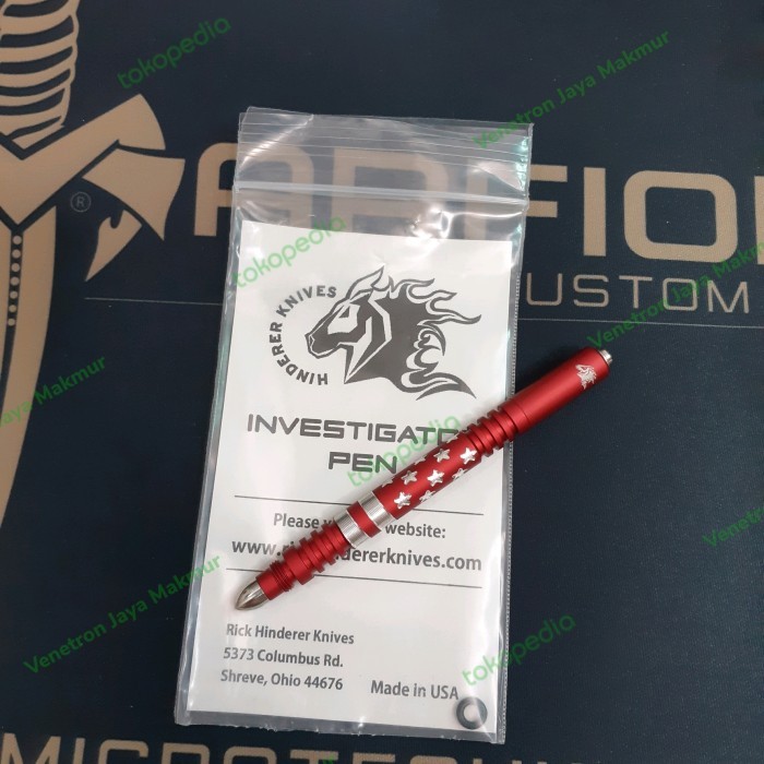 

TERBARU Hinderer Investigator Pen - Red Anodized Aluminum - Stars & Stripes