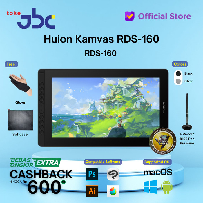 Huion Kamvas 16 (2021) l Drawing Display Tablet Huion Kamvas16