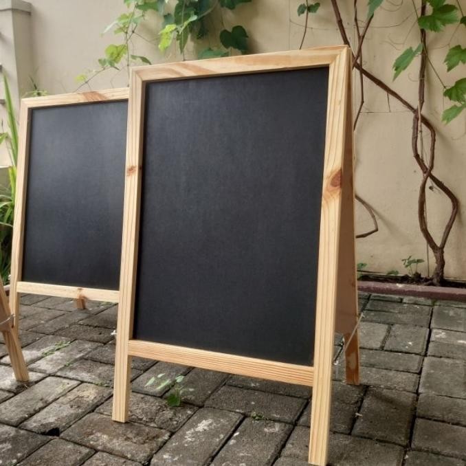 

SER PAPAN TULIS KAPUR STANDING 2 MUKA BLACKBOARD KAYU PAPAN MENU CAFE