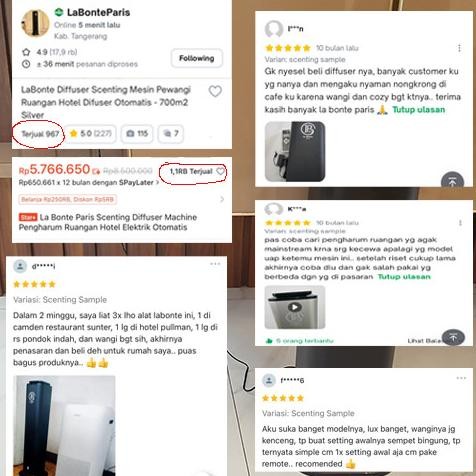 Labonte Scenting Diffuser Mesin Pewangi Ruangan Hotel Otomatis Listrik Original Dan Terpercaya