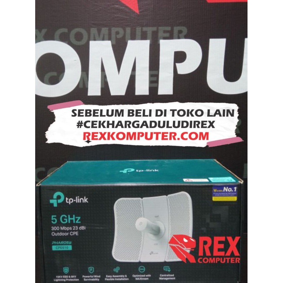 TP-LINK CPE610 5GHz 300Mbps 23dBi Outdoor CPE - TP LINK CPE 610