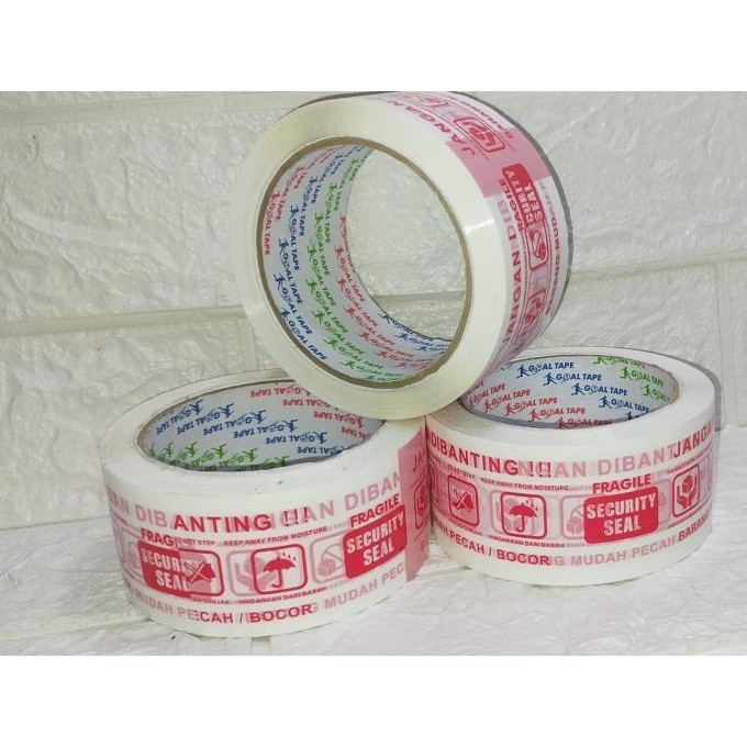 

6 ROLL LAKBAN GOAL TAPE FRAGILE PUTIH / JANGAN DIBANTING 2 INCH 48 MM ASLI