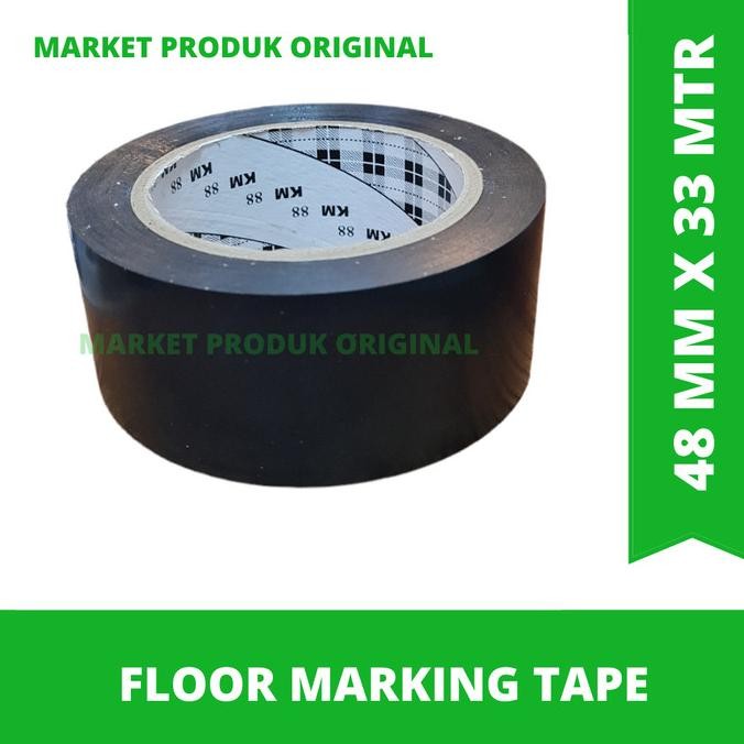 

MARKING TAPE / LAKBAN LANTAI WARNA HITAM / KM MARKING TAPE 2IN X 33MTR ASLI