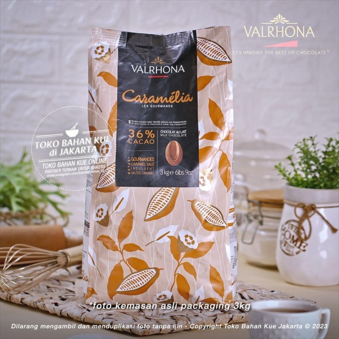 

Valrhona Caramelia 36% Caramel Chocolate 500gr Couverture Cokelat Milk