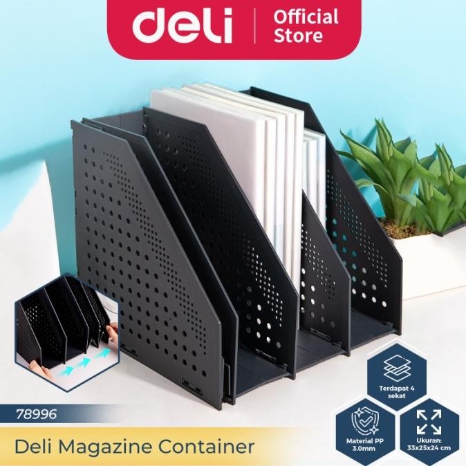 

Deli File Tray / Rak Box File Fleksibel Bahan Plastik 4 Sekat 78996