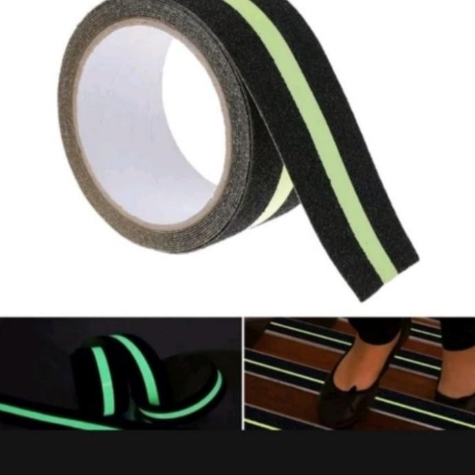 

LAKBAN ANTI SLIP TANGGA GLOW IN THE DARK-STICKER STIKER FOSFOR 2"X5M ASLI