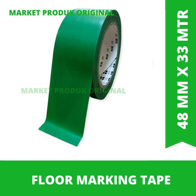 

MARKING TAPE / LAKBAN LANTAI MOTIF 3M WARNA HIJAU SIZE 2IN X 33MTR ASLI