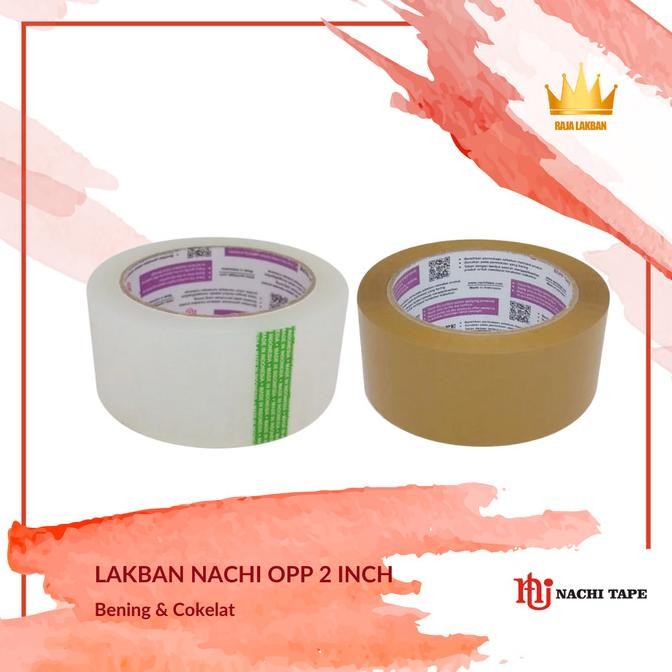 

1 LUSIN - PLAKBAN PACKING LAKBAN NACHI OPP/ 48MM X 100 YARD COKELAT / BENING ASLI