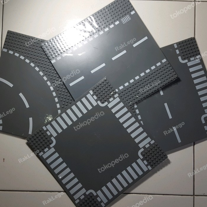 TERLENGKAP Used Ori Lego Baseplate Simpang 4, lintasan lurus,belokan,pertigaan.