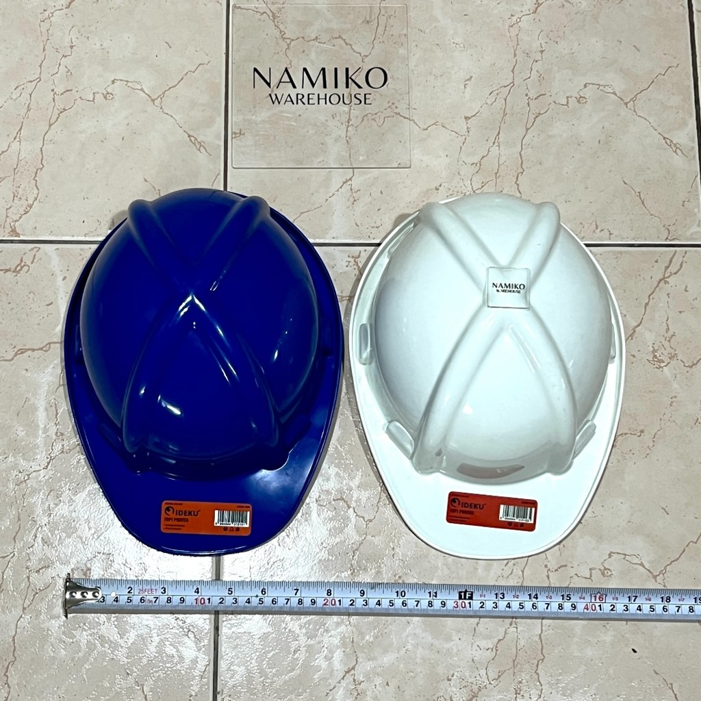 Topi helm proyek safety kuning putih biru