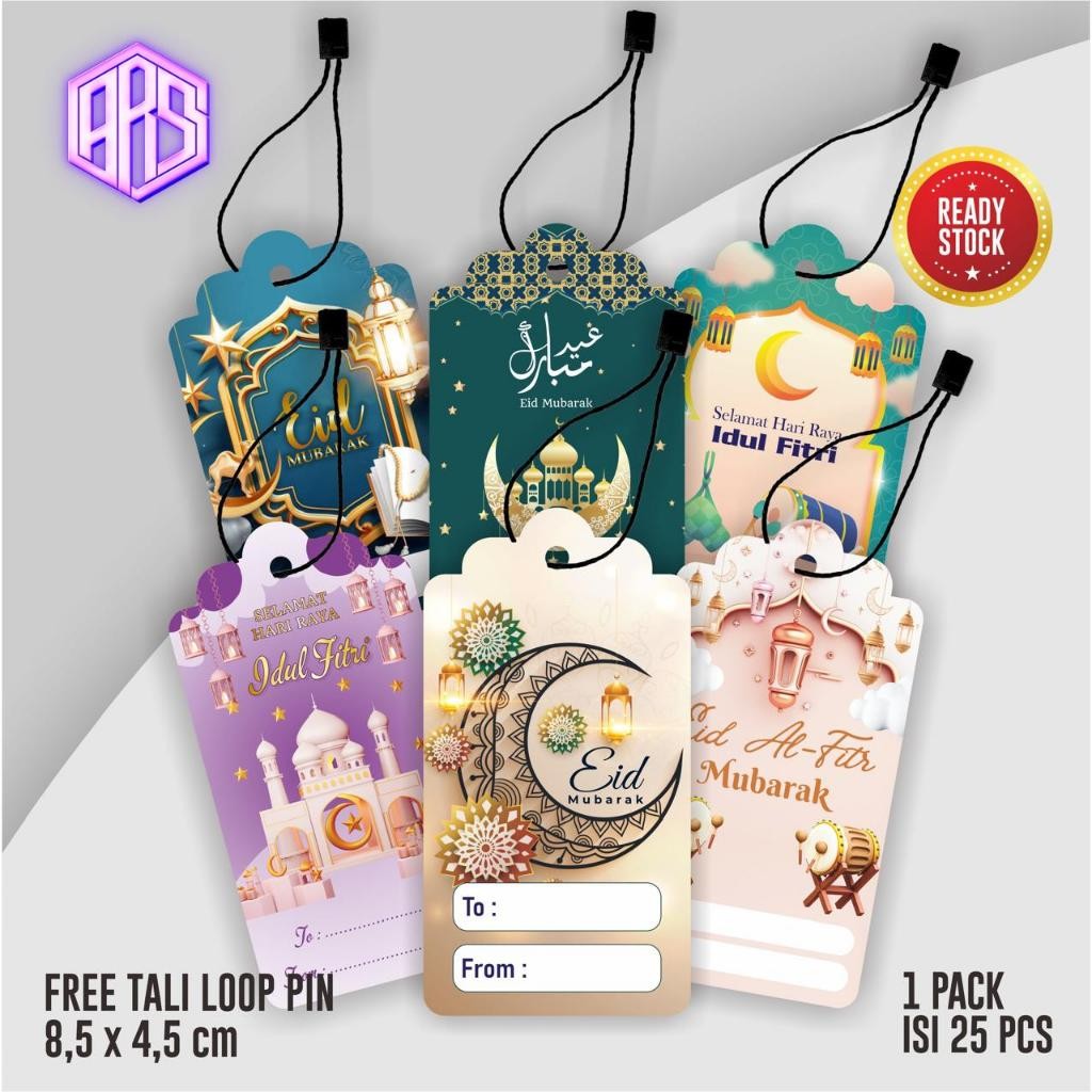 

(25Pcs) Hang Tag Idul Fitri Hangtag Kartu Ucapan Lebaran Ramadan Free Tali