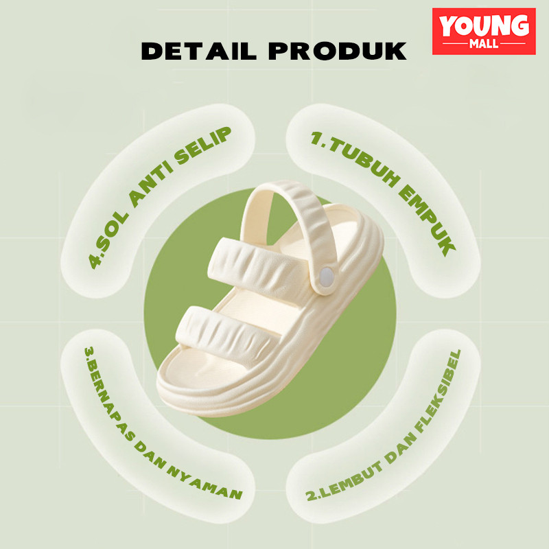 T3Q SANDAL JELLY WANITA T KOREA TERBARU 2023 SENDAL SELOP WANITA KEKINIAN SEPATU SANDAL TALI WANITA