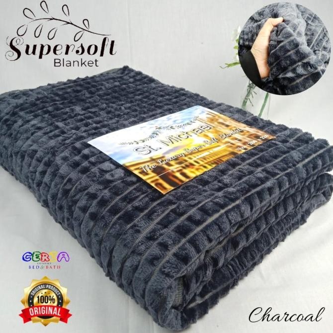 Selimut Bulu Dewasa Lembut Jumbo Tebal St.Michael 200X200 Orange