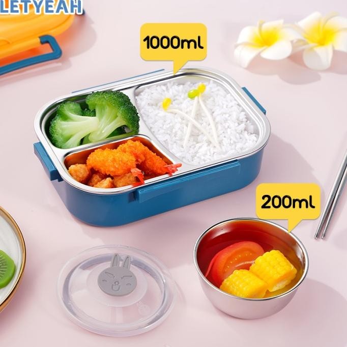 Letyeah Lunch Box Stainless 304 Anti Tumpah /Kotak Makan +Mangkuk Sup