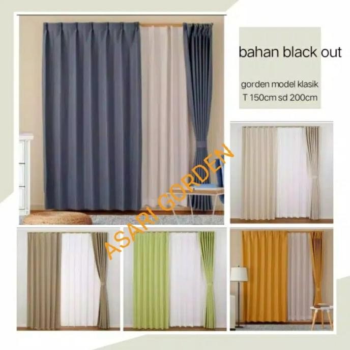 Tirai Gorden Blackout Polos Model Plisket