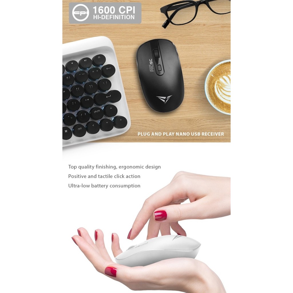 Mouse Wireless Alcatroz AirMouse Pro 5C Silent Click Wireless Mouse