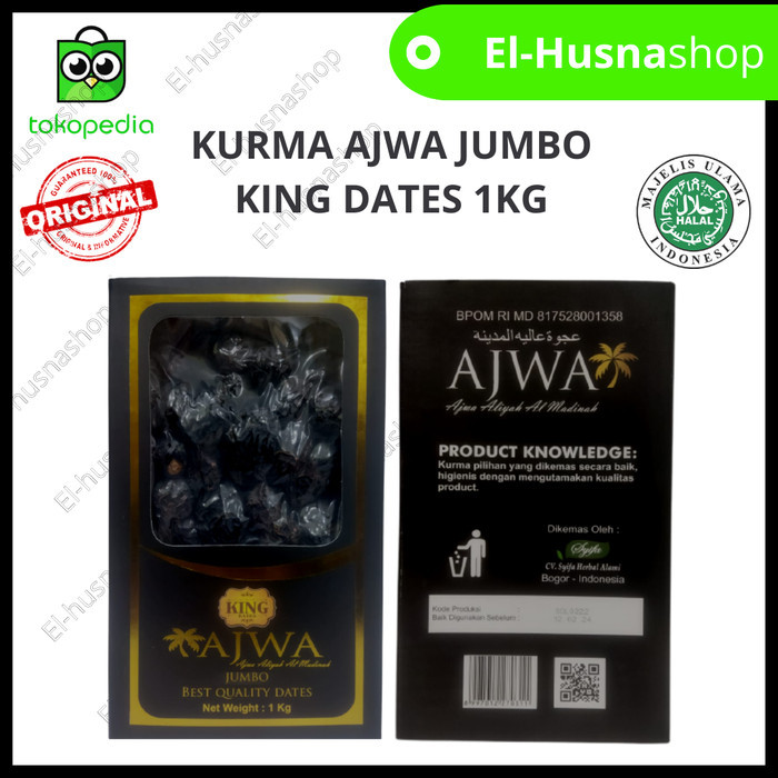 

Kurma Ajwa Jumbo King Dates Berkualitas 1 Kg Ajwa Madinah Organik