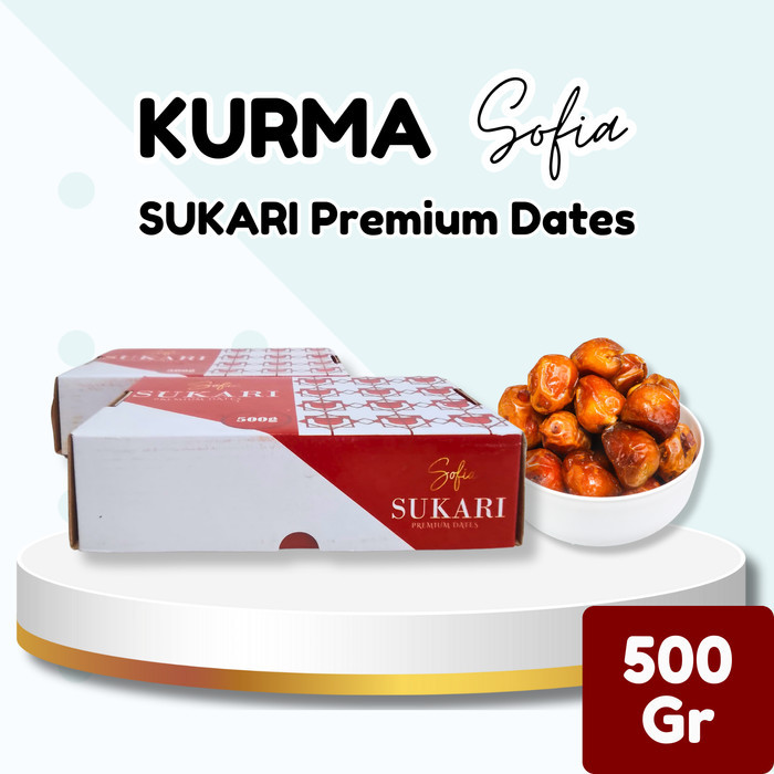 

Kurma Sukari 500gr Sofia Dates Sukkari Al Qossim Premium