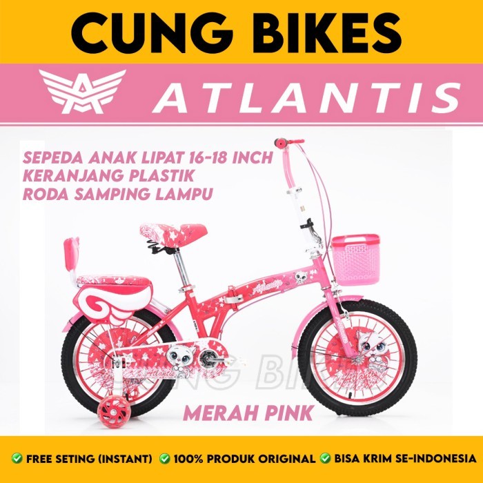 PROMO Sepeda Lipat Anak 16 & 18 Inch ATLANTIS VENUS NEW Keranjang boncengan