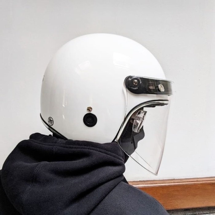 Kaca Visor Helm Motor Flat Datar Bening Custom Zeus Vespa Bell Clear