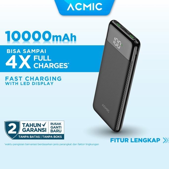 ACMIC F10PRO 10000mAh Powerbank Slim 22.5W Fast Charging Type C