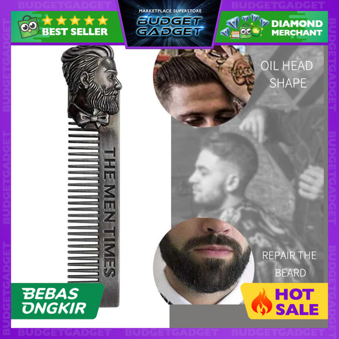 The Men Times Sisir Pria Mini Stainless Portable Janggut Rambut Kumis