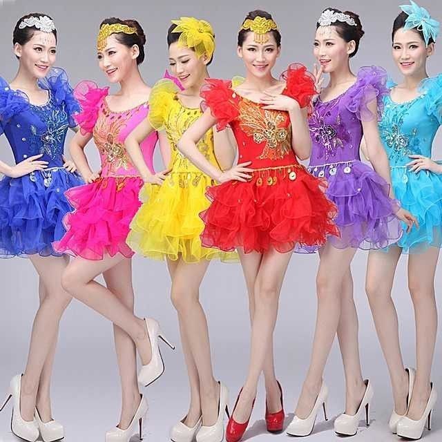 Modern Dance Performance Costume Youth Dance Sequin Dress Square Dance Costume New Performance Costu