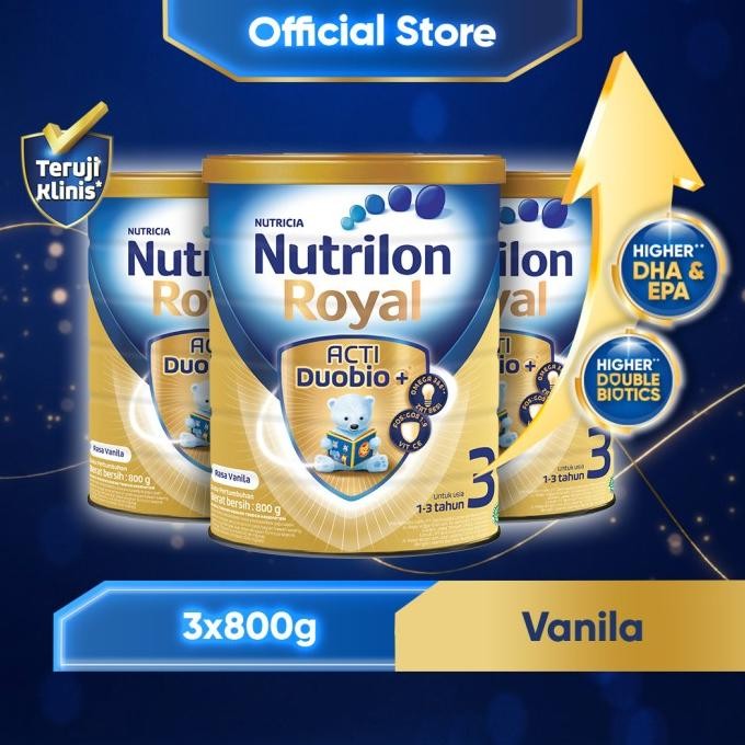 

Paket 3 -Nutrilon Royal 3 Susu Pertumbuhan 1-3 Thn Vanila 800G Termurah