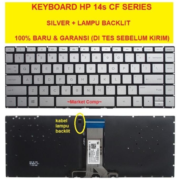 Produk Baru!! Keyboard Laptop HP 14s-cf2508tu 14s-cf2516tu 14s-cf2517tu 14s-cf2518tu