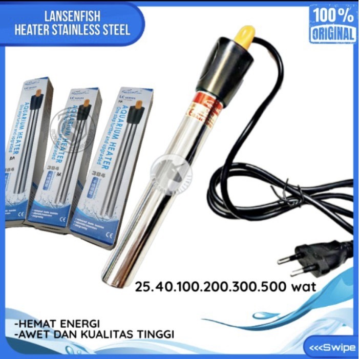 Heater Aquarium Stainless Pemanas Air Akuarium 50 100 200 300 500 Watt