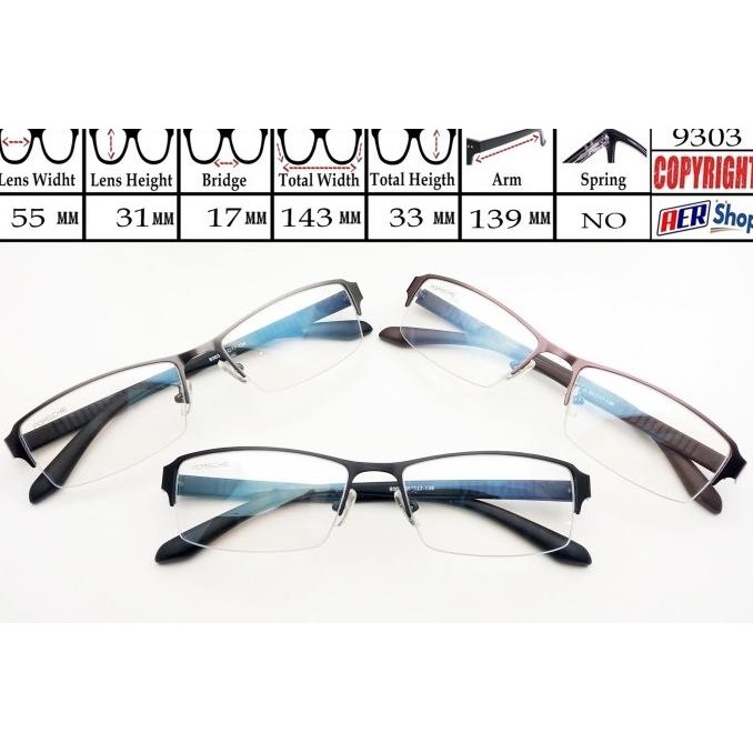 kacamata minus HALF FRAME kacamata pria wanita kacamata minus terbaru