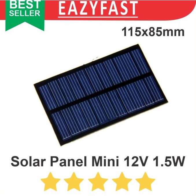 Mini Solar Cell Panel Surya PV Pembangkit Tenaga Matahari 12V 125ma Asli