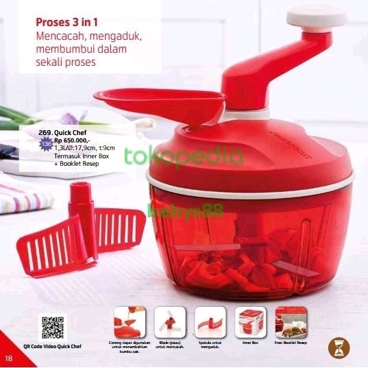 

BERKUALITAS PENCACAH BUMBU SERBAGUNA TUPPERWARE - QUICK CHEF TUPPERWARE