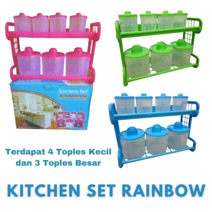 

TERBARU TEMPAT BUMBU SET LENGKAP / KITCHEN SET RAINBOW cod