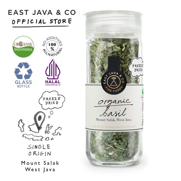 

PRODUK TERBATAS East Java & Co Organic Freeze Dried Basil - 8g (Daun Basil Organik)