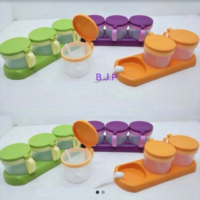 

PROMO SPECIAL Tempat Bumbu Garam Gula Lada Bentuk Apel Set 3 Pcs Golden Sunkist