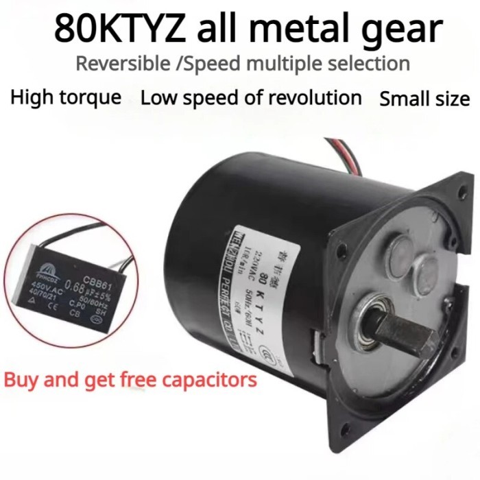 80KTYZ 60W 220V AC PERMANENT MAGNET SYNCHRONOUS MOTOR CW CCW LOW
