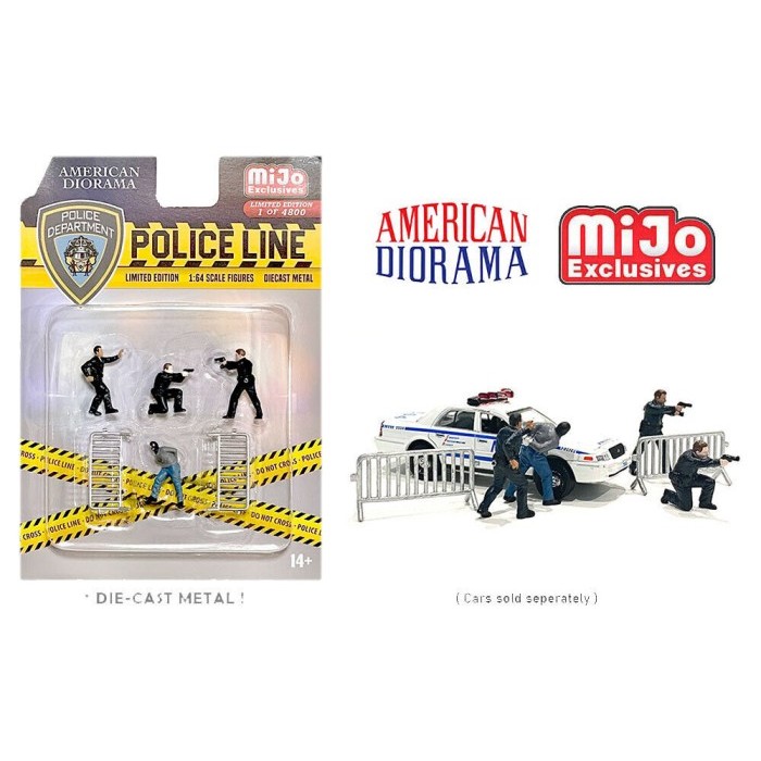 AD-76493MJ AMERICAN DIORAMA POLICE LINE MIJO EXCLUSIVES DIECAST