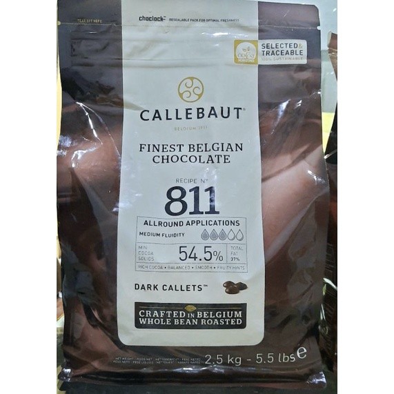 

Callebaut Dark Chocolate Couverture 811 54.5% 2.5kg