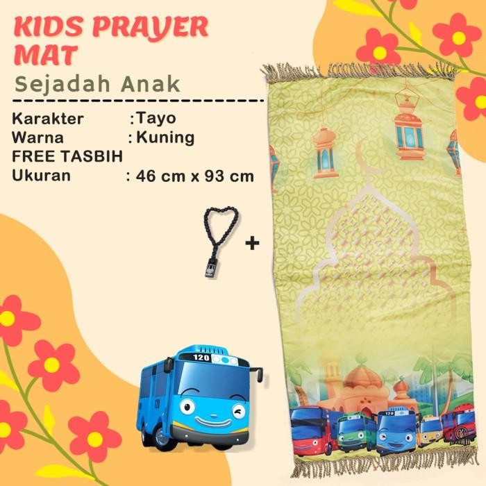 Sajadah Anak Karakter TAYO 46 x 93 / sajadah terbaru/sajadah anak lembut dan halus